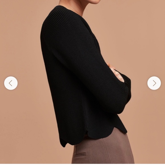 Aritzia Wilfred Scalloped Crop Sweater - Mink - Picture 8 of 9